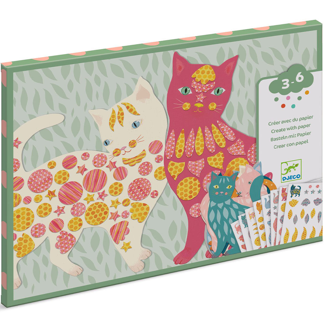 Djeco knutselset stickers - cute cats