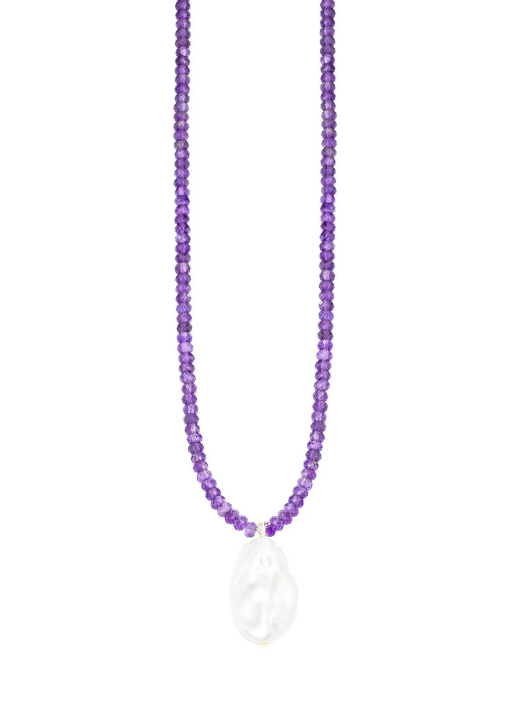 Halskette aus echten Amethyststeinen