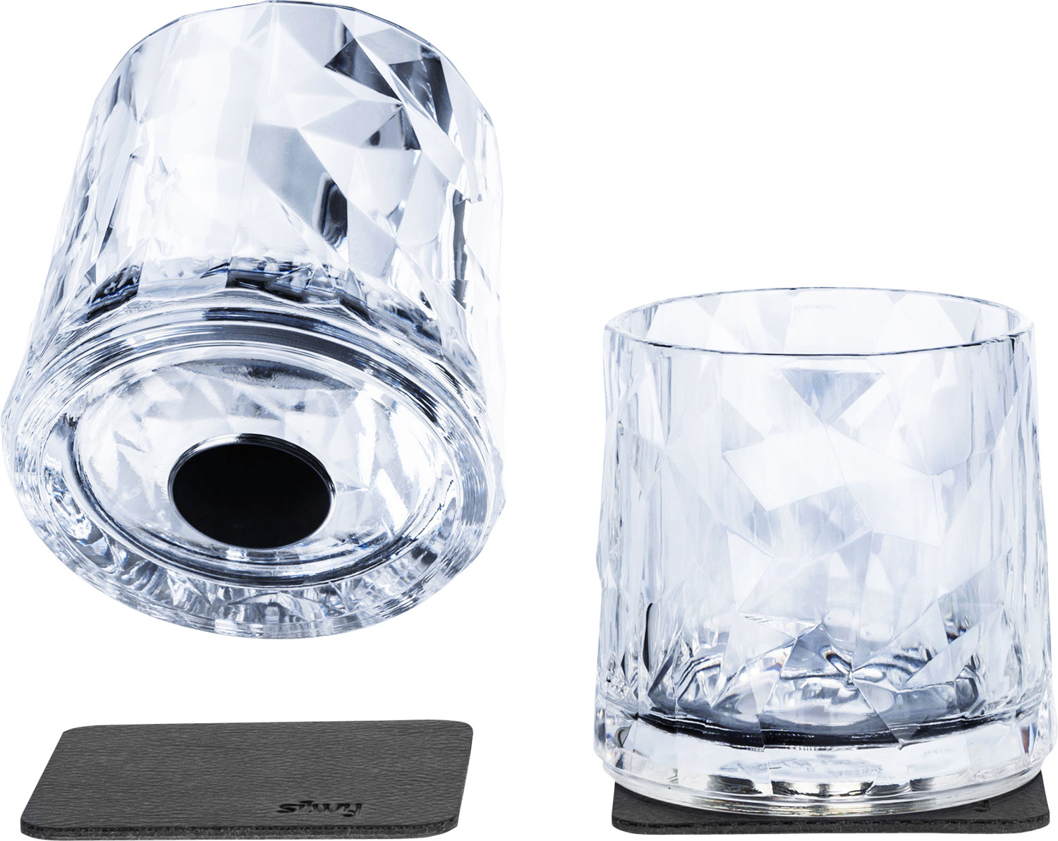 silwy® Magnet-Tumbler-Kunststoffgläser 2 Stk. Transparent (250 ml)