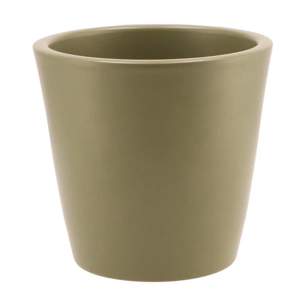 DK Design plantenpot - Vinci - olijfgroen mat - D16 x H18 cm