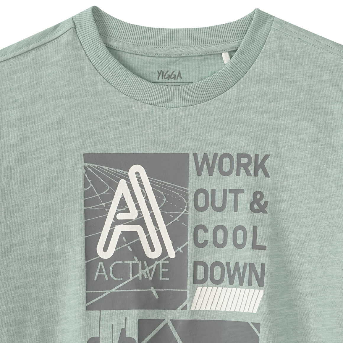 Yigga Jungen T-Shirt mit Print salbei