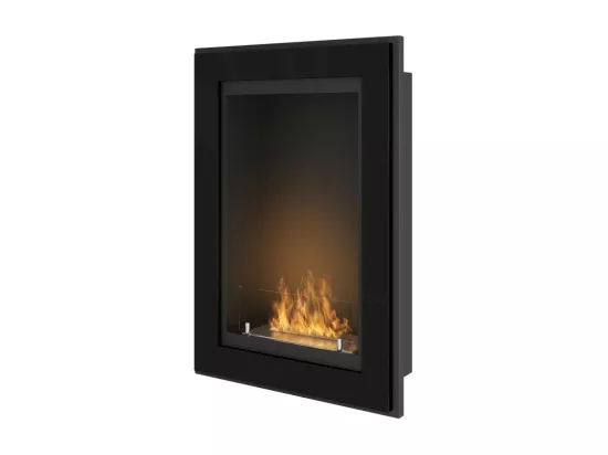 Cheminée au bioéthanol Frame 550 noir mat à encastrer au mur sans verre