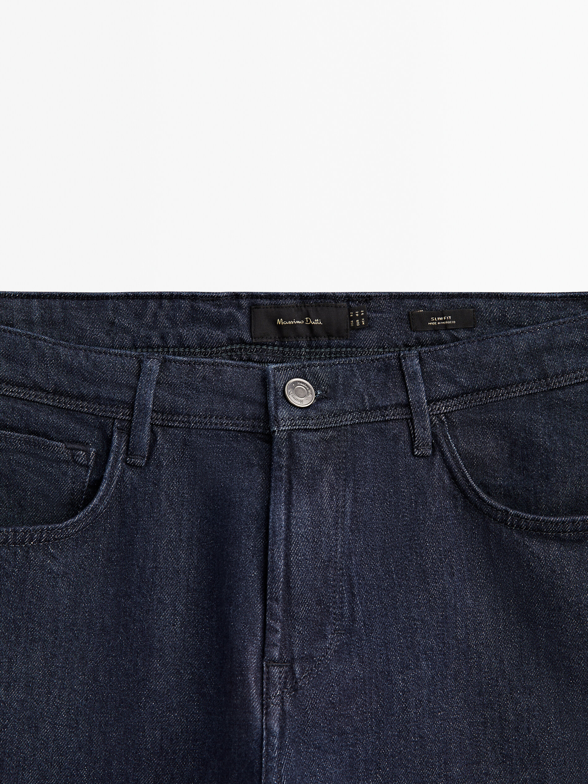Calça jeans slim fit com zíper aberto - INDIGO