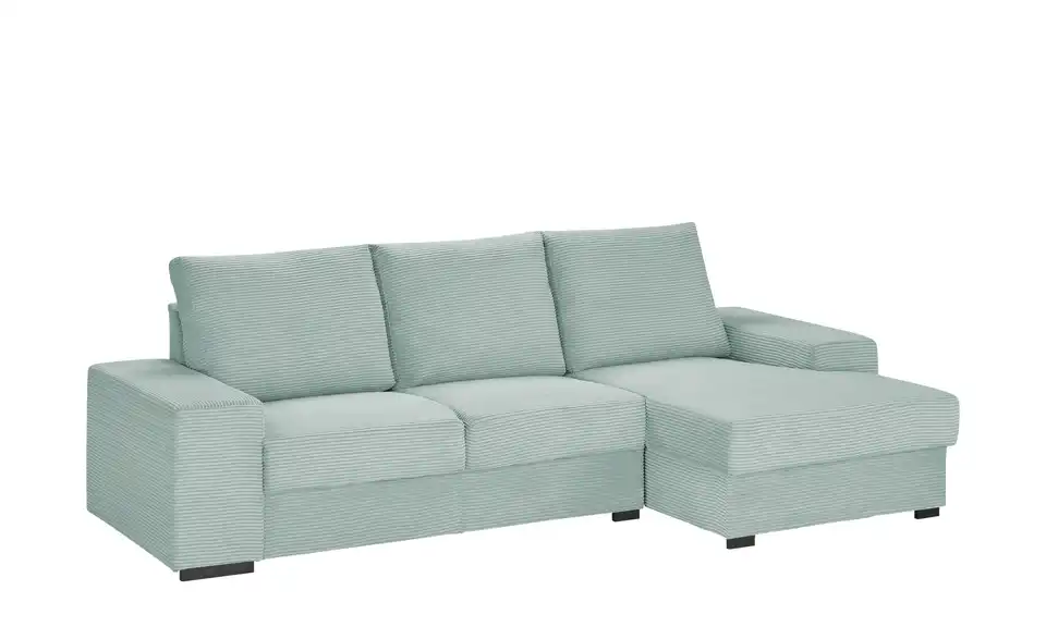 Ecksofa Rome Mintgrün rechts Cordstoff