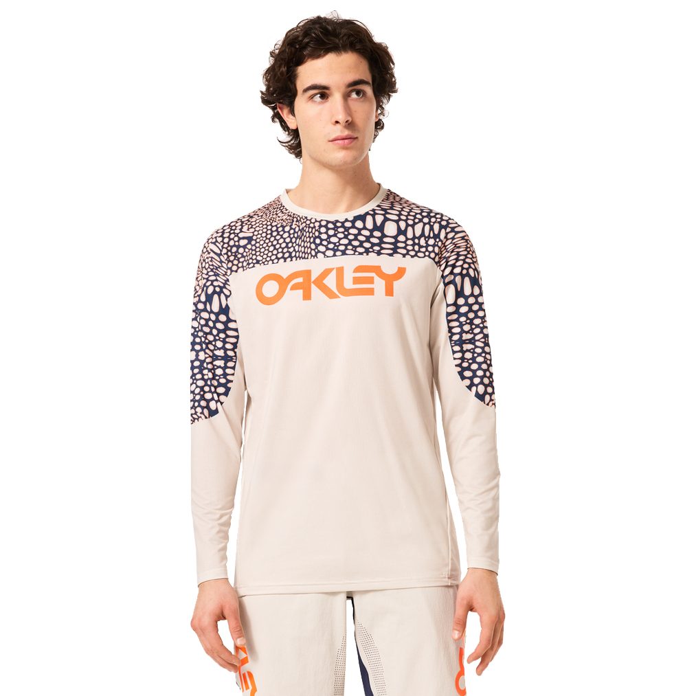 Oakley Maven Coast Longsleeve Trikot Herren distorted frogskin blue
