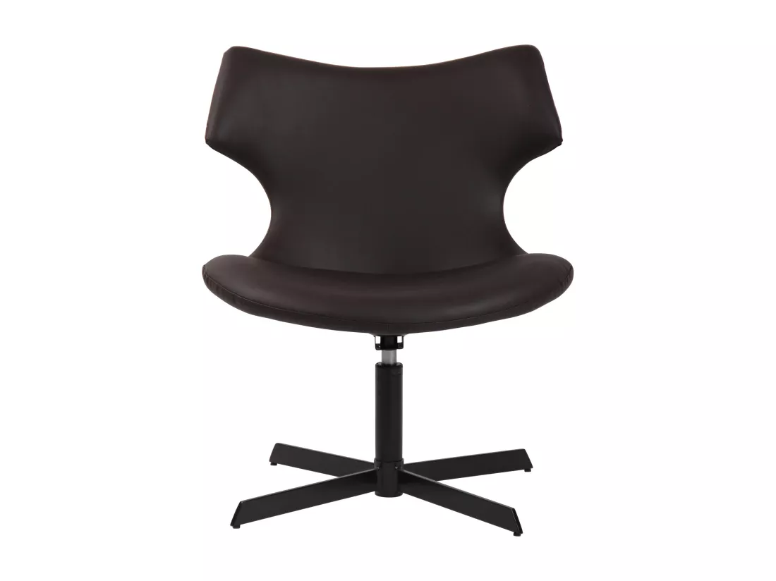 Chaise gondole - Similicuir & Métal noir mat - Marron - Welland