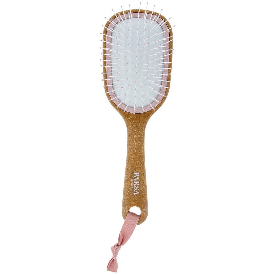 Parsa - Cork Detangling Hairbrush Small Oval Wet & Dry Organic Pink - Hårbørste