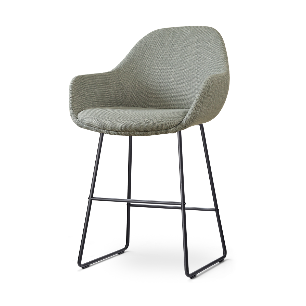 Barkruk Nino-Mae licht groen - zwart onderstel - 65 cm