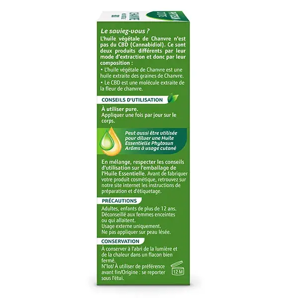 Óleo Essencial de Cânhamo Orgânico Phytosun Arôms 100% Puro e Natural 5ml