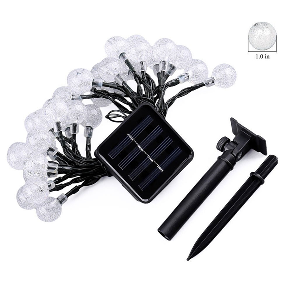 (5m) 50 LED's Deko Solar Lichterkette Kugeln Outdoor Beleuchtung IP65 - Warmweiss