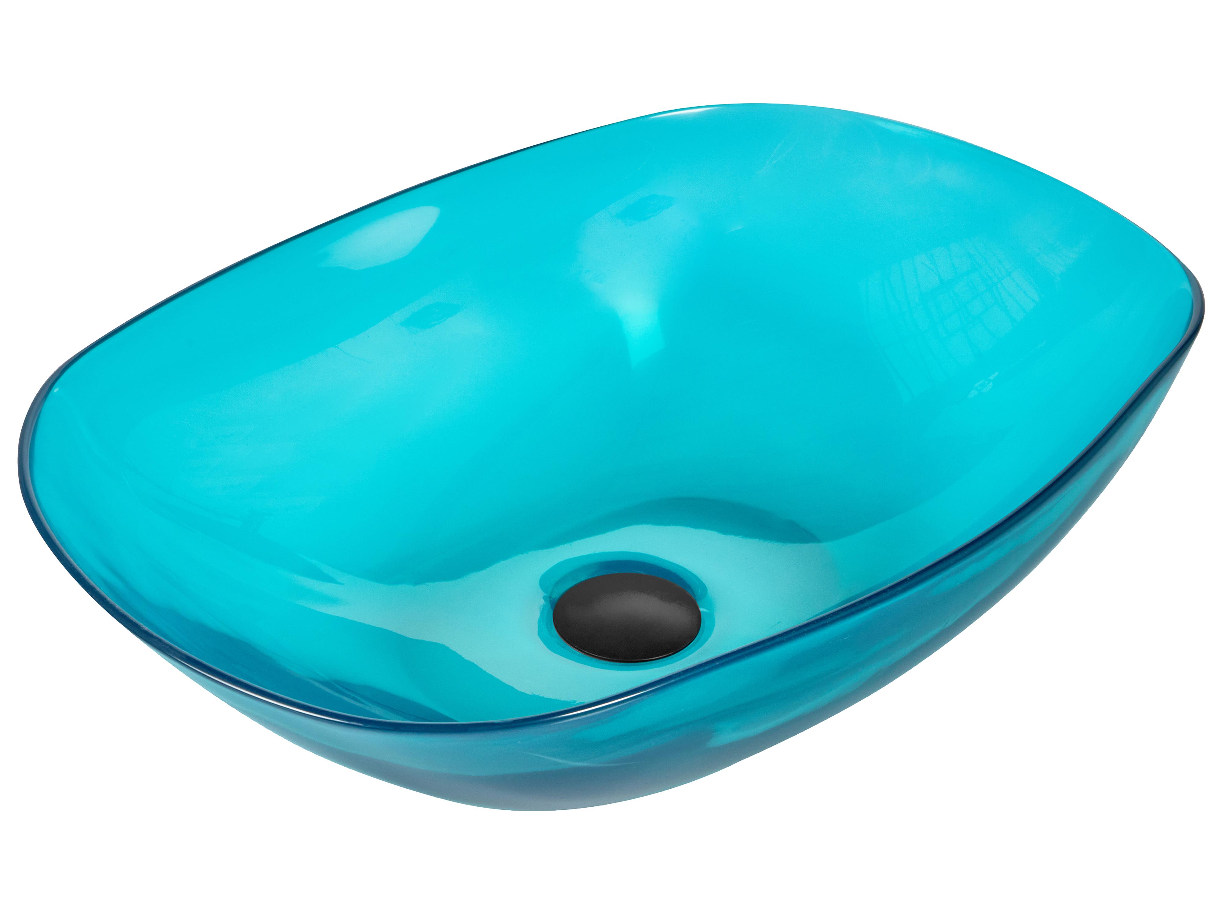 Wastafel voor aanrechtblad MOENGO 54 x 36 cm Solid surface Turquoise