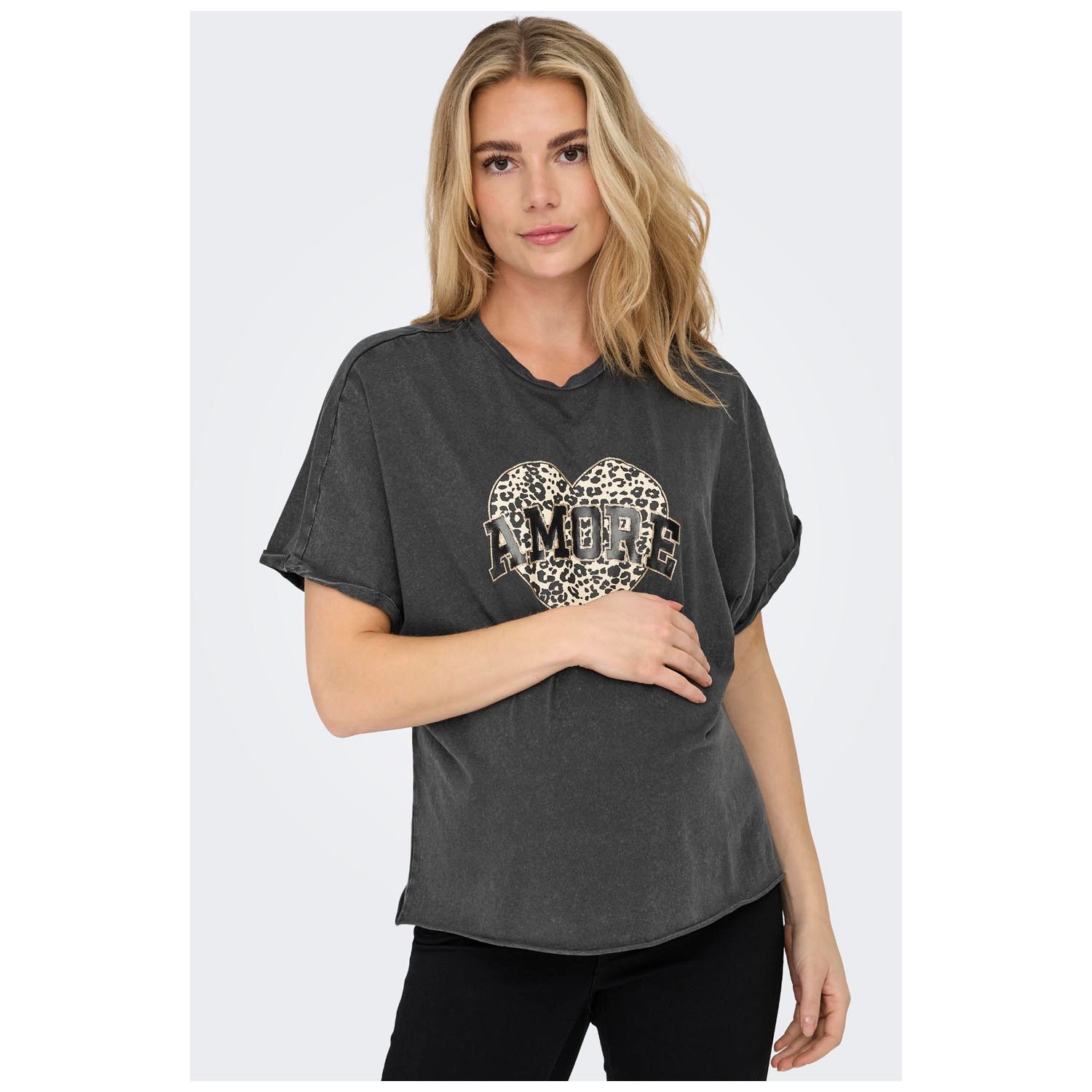 ONLY zwangerschaps T-shirt korte mouwen printopdruk multi