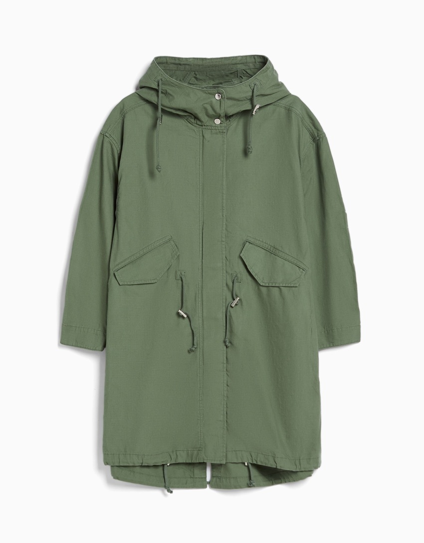 Parka de algodão com capuz