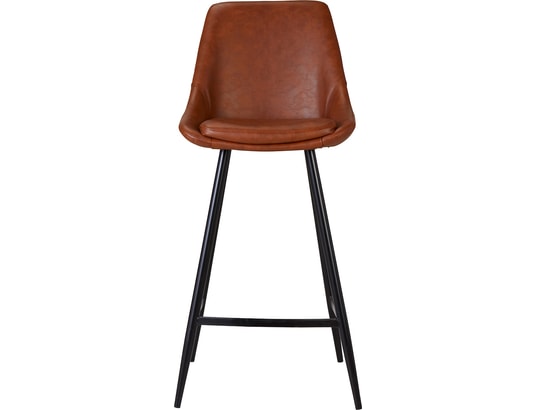 CONCEPT1 - Tabouret de bar Lot de 2 T. Bari marron PU (plan)