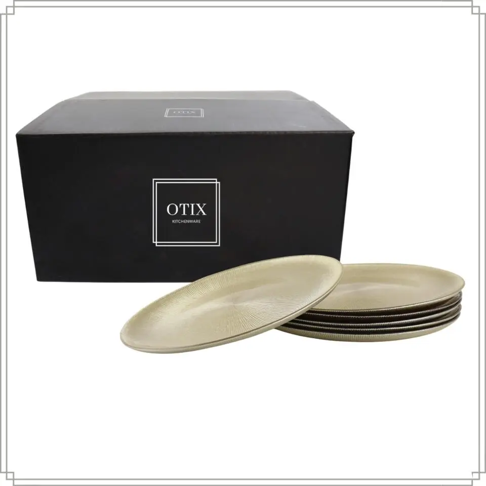 OTIX Dinerborden Bordenset 6 Persoons Goud Onderborden Kerst 27cm