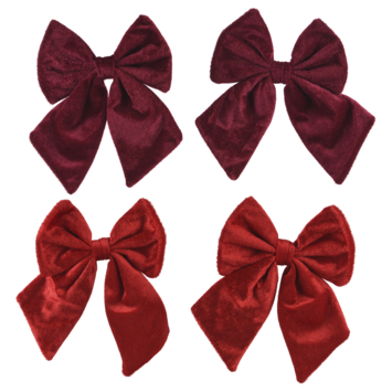 Decoris kerstdecoratie strik rood bordeaux 2 stuks