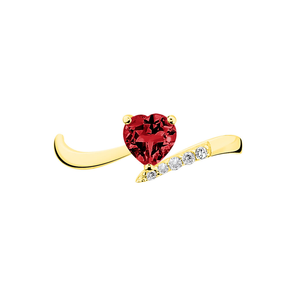 Bague Eva Or Jaune Grenat Et Diamant