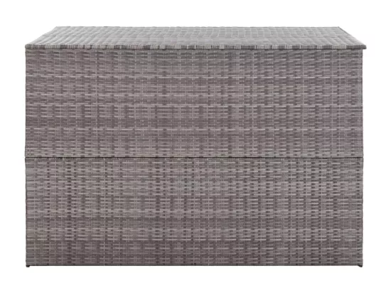 Boîte de rangement de jardin gris 150x100x100 cm résine tressée
