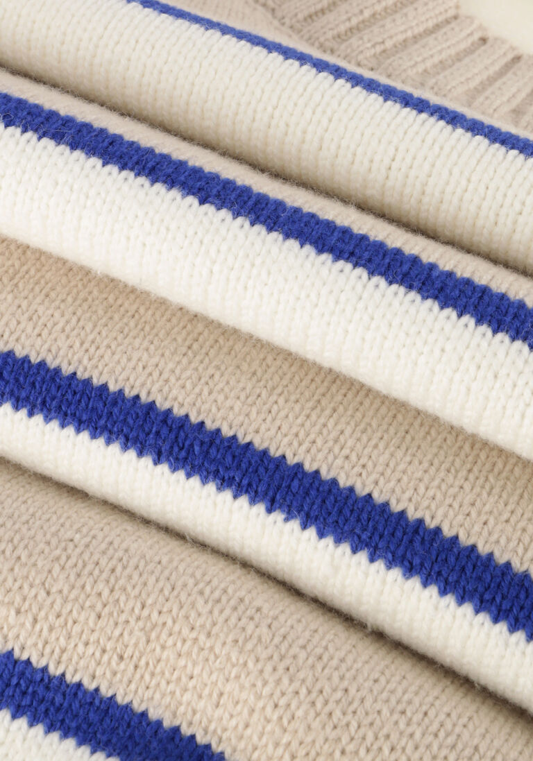 WOODBIRD zand woodbird trui wbkurt stripe crew