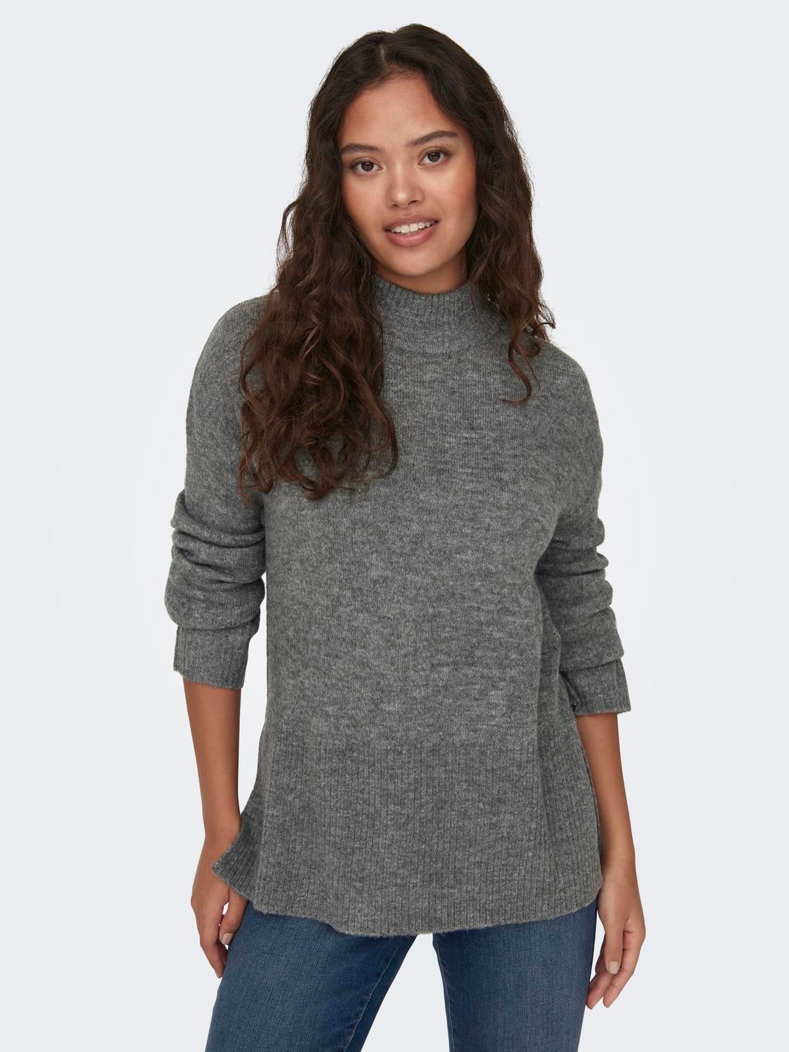 JDYELANORA Strickpullover Dark Grey Melange