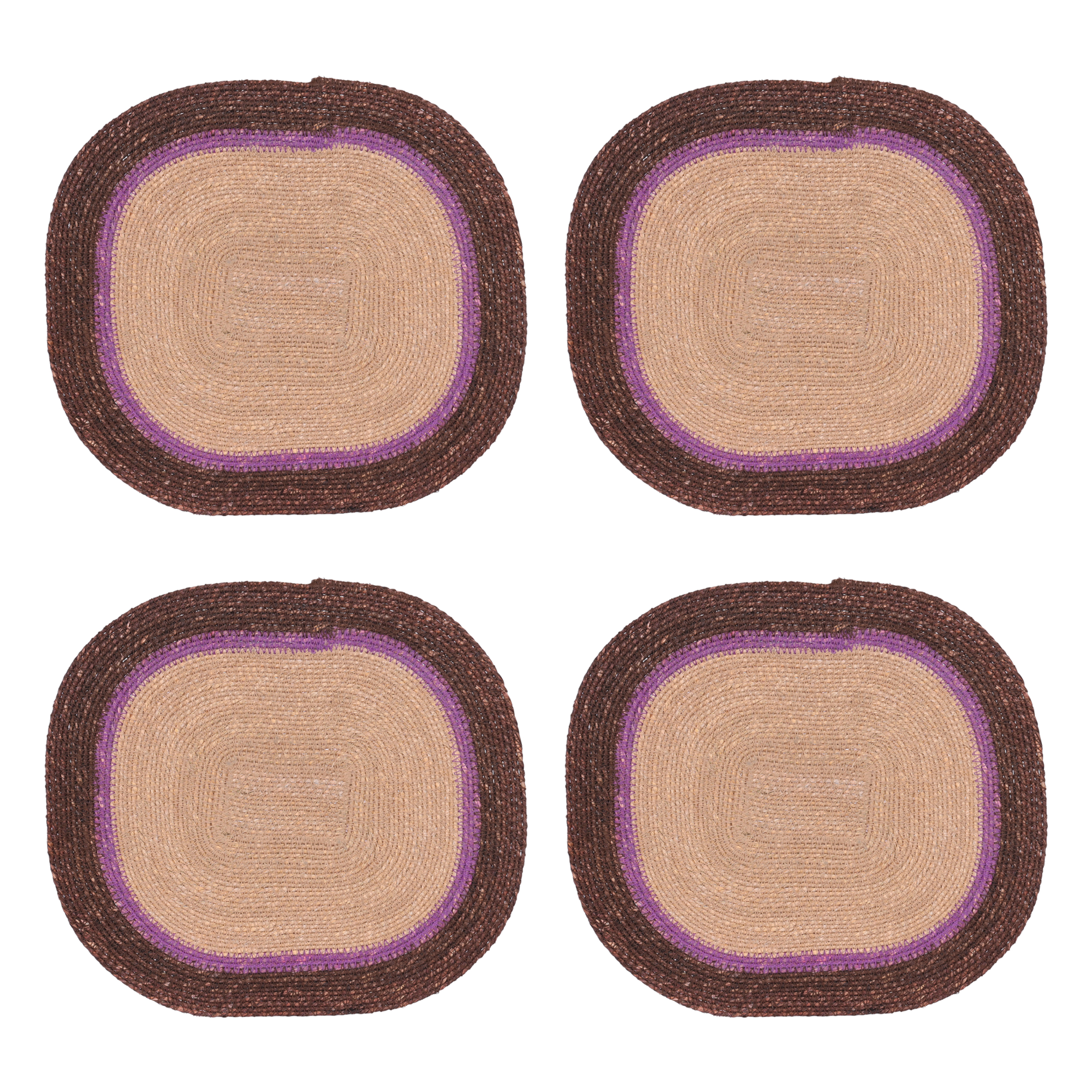 Placemat Angie chocolate seagrass - set van 4