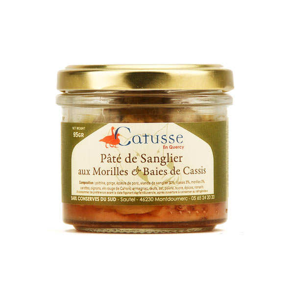 Pâté de sanglier aux morilles et baies de cassis