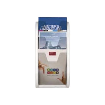 Promocome - Trieur mural / Porte-brochures monobloc 3 niveaux A4 - blanc
