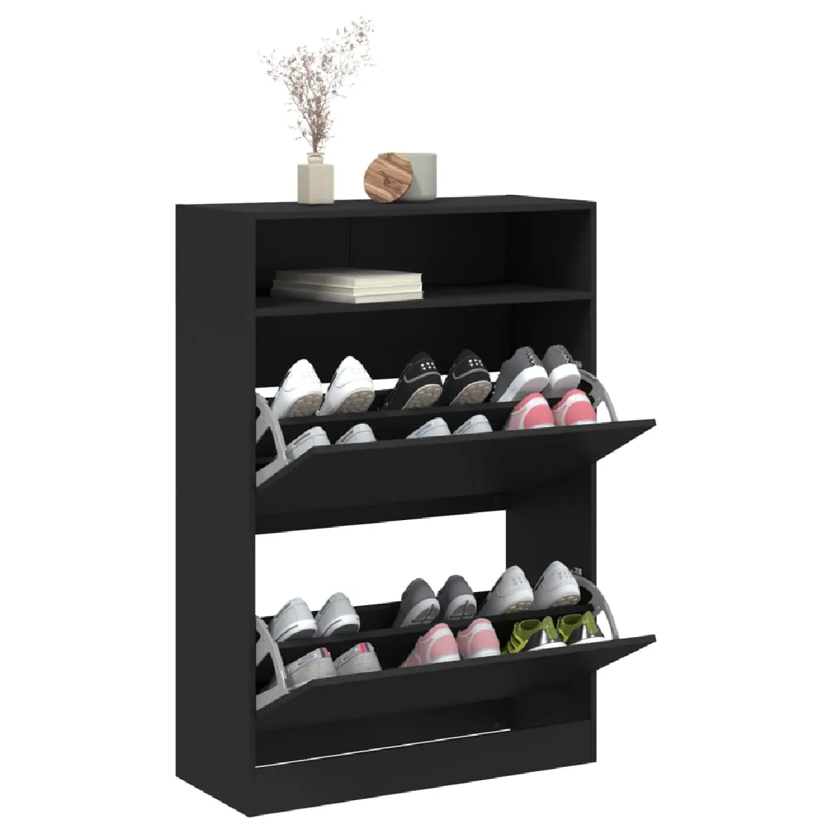 vidaXL Armoire à chaussures - Noir