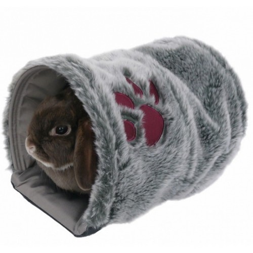 Túnel reversível para animais de estimação de pequeno porte, cinza.