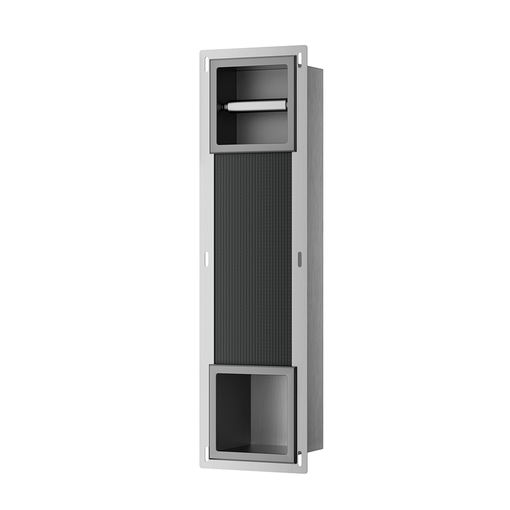 Mueller Mokri inbouw toiletrolhouder zonder klep met reserverolhouder gunmetal