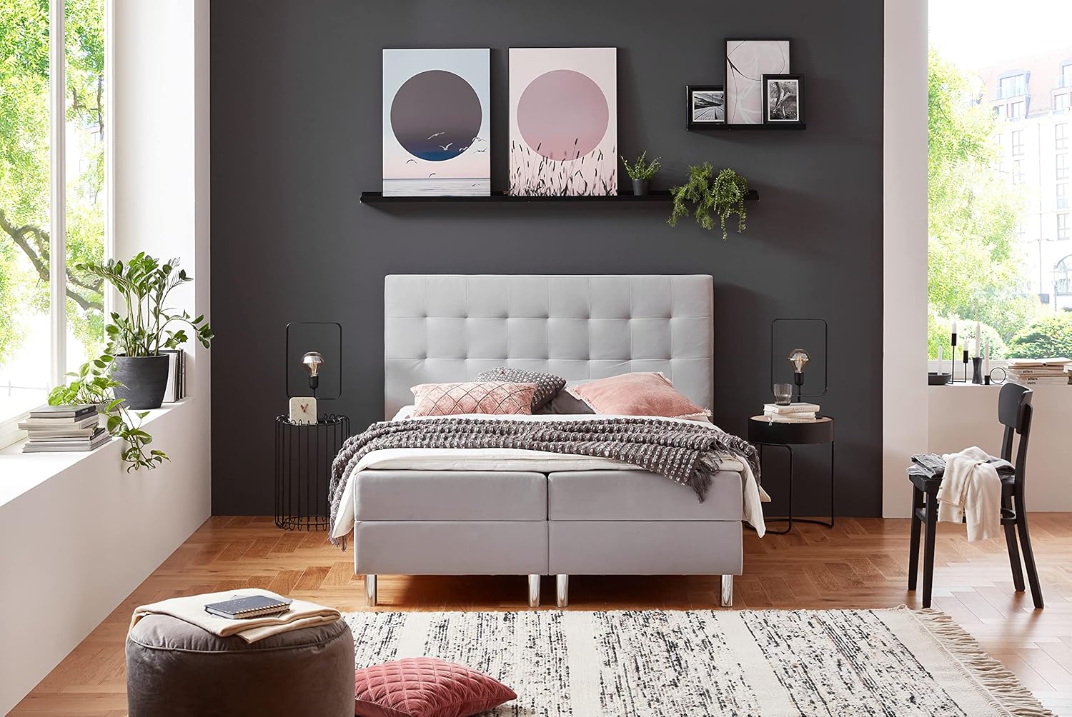 Atlantic Home Collection Boxbett mit integrierter Taschederkernmatratze und Stauraum Holly, 140 x 200 cm, 140 x 200 cm