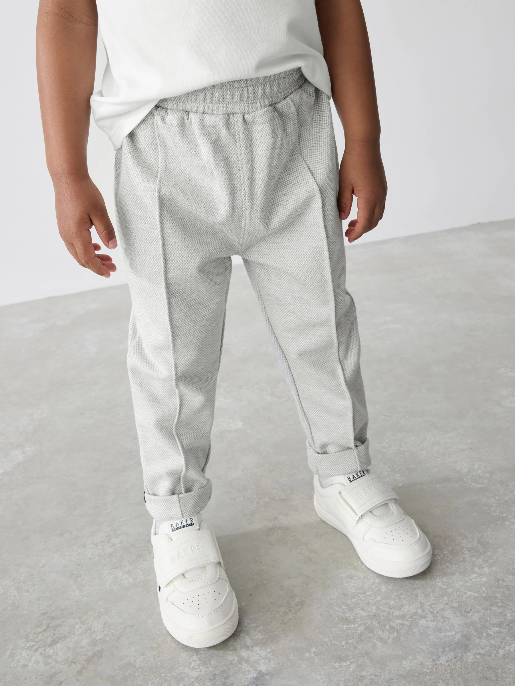 Grijs - Baker by Ted Baker 3 Piece Textured Jacket T-Shirt and Trousers Set