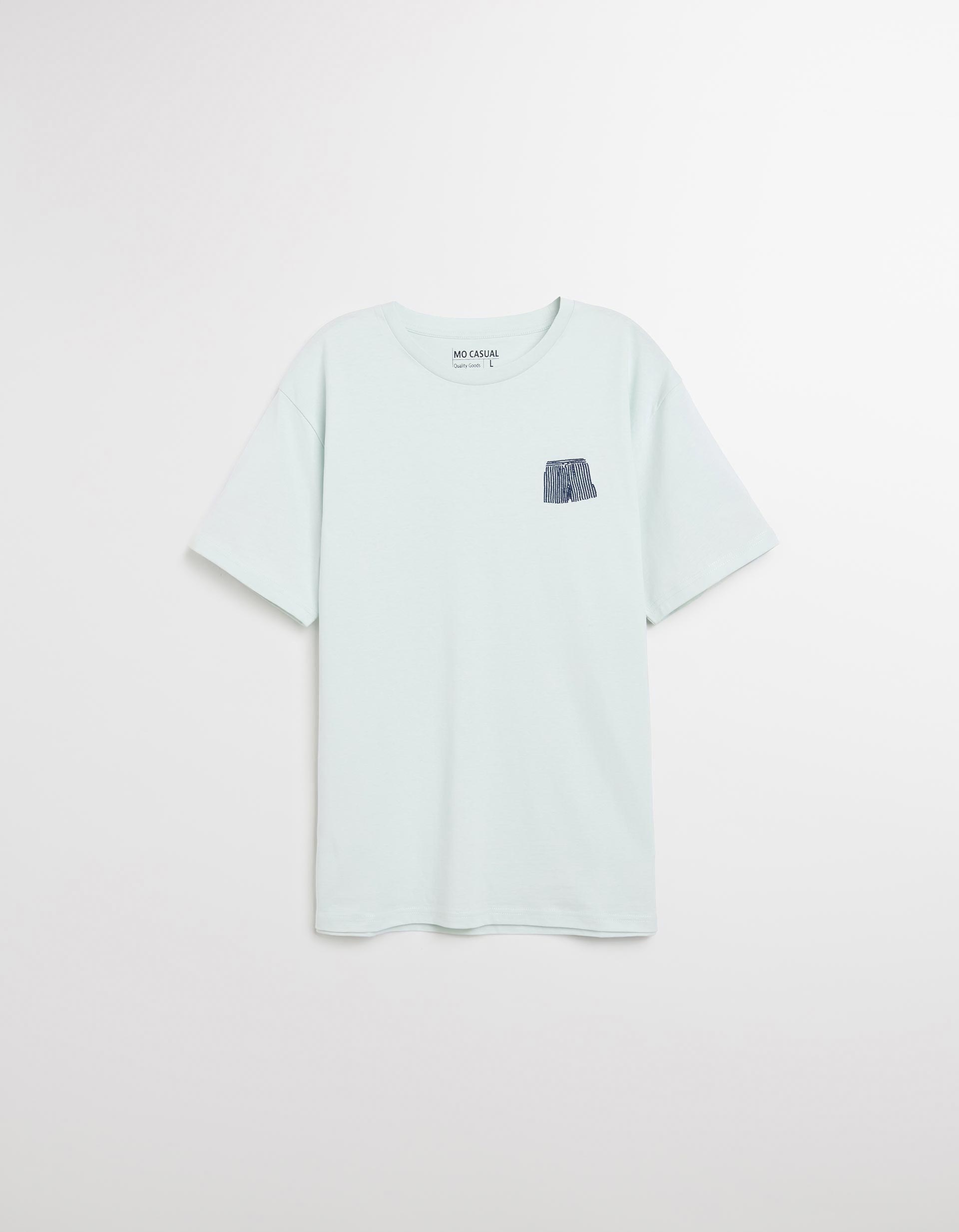 T-shirt Print, Homem, Azul Claro