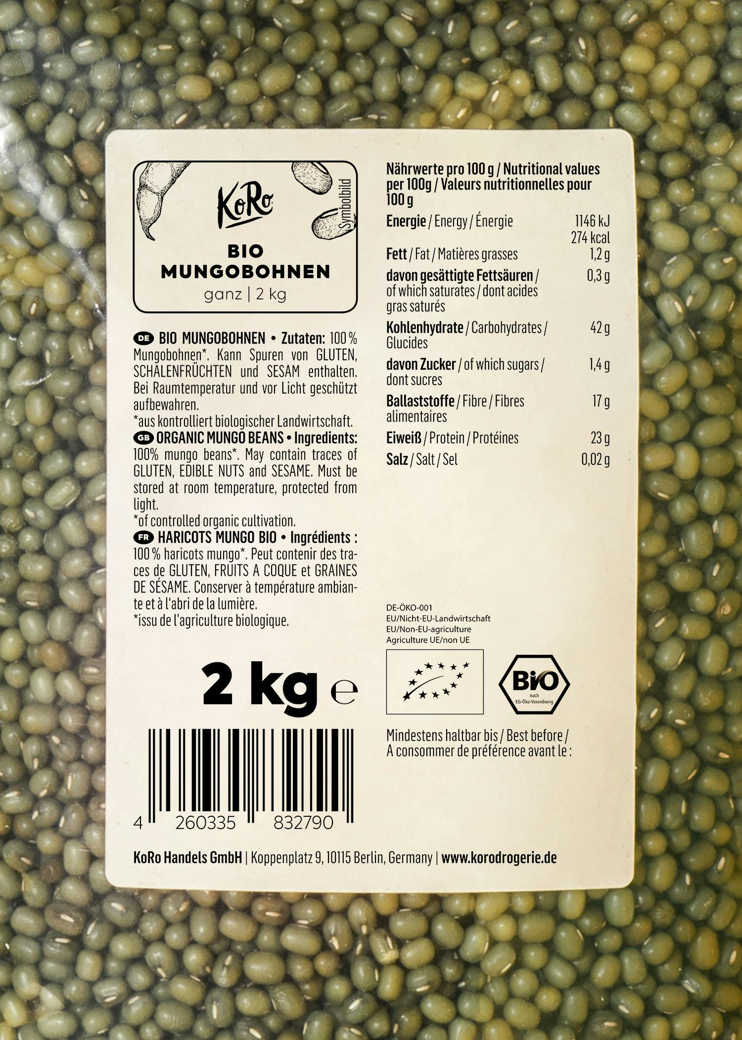 Bio Mungbohnen 2 kg