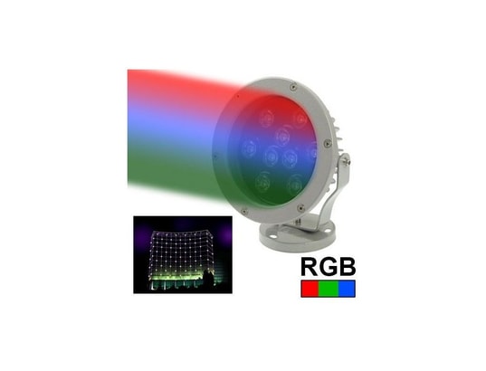 YONIS - Lustre Projecteur extérieur LED spot RGB aluminium vert rouge bleu...