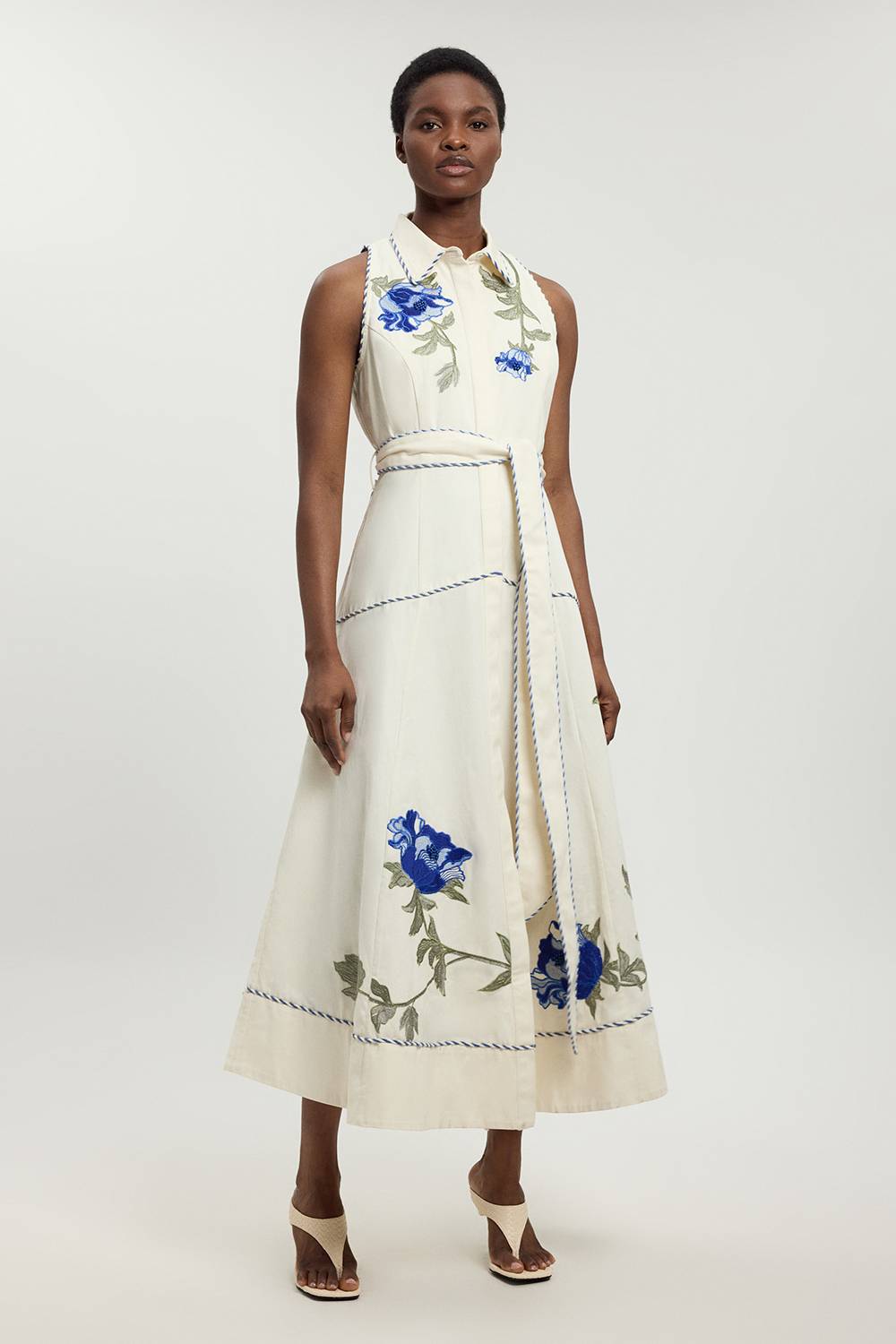 KarenMillen Robe Midi À Ceinture Avec Appliqués Floraux