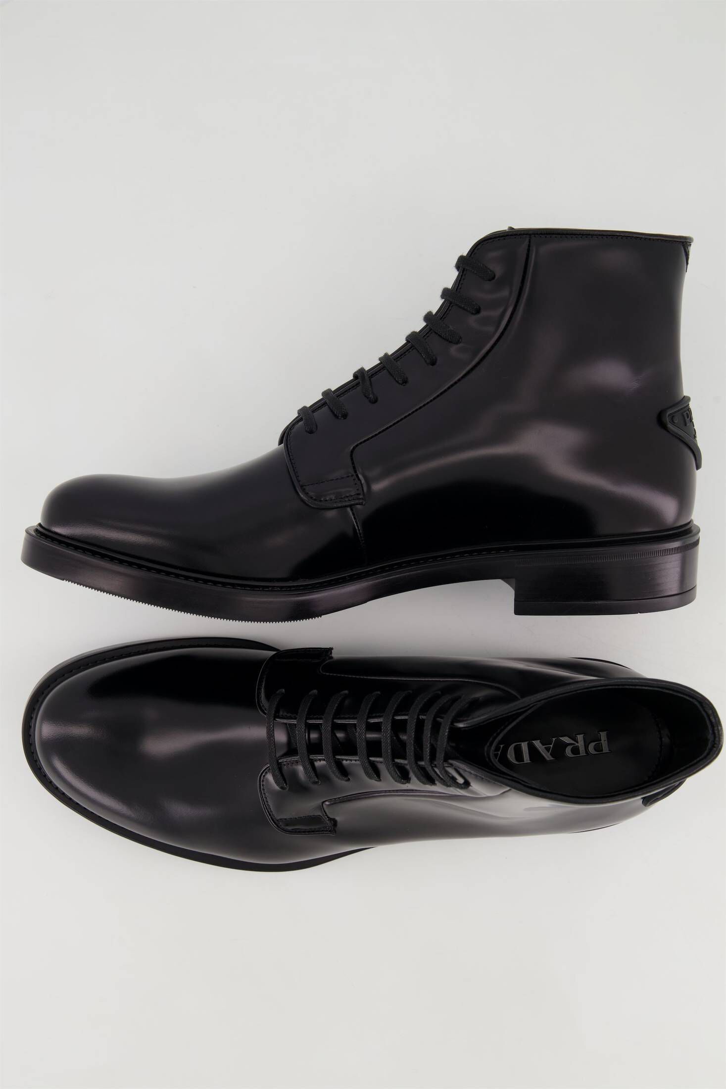 Prada| Herren Schnürboots SPAZZOLATO aus gebürstetem Leder
