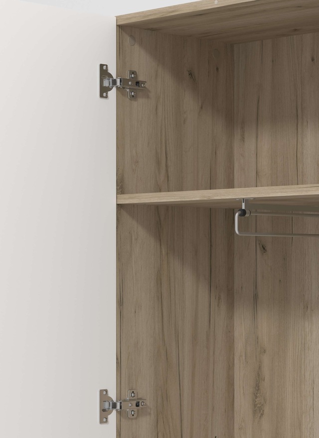 Home affaire Garderobenschrank »Beny Kleiderschrank, Stauraumschrank, Flurschrank, Höhe 193 cm« Hochglanzfronten, Spiegeltür, Breite 60 cm, ausziehbare Kleiderstange