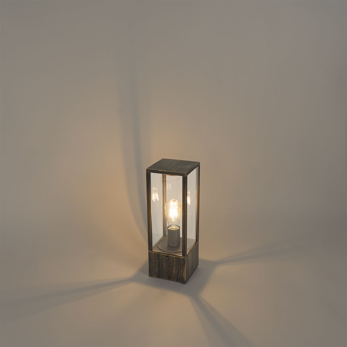Vintage staande buitenlamp antiek goud 40 cm IP44 - Charlois