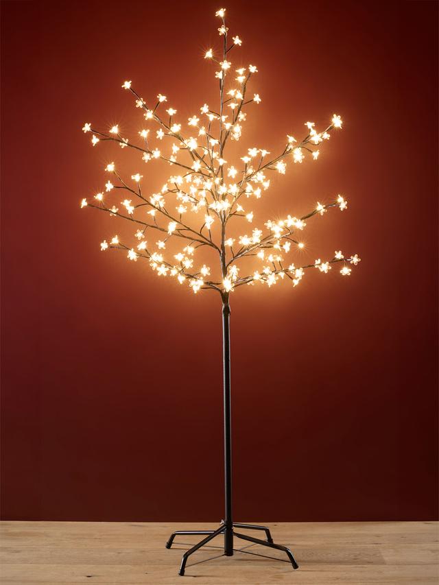 Dekoleuchte Blütenbaum mit Lichtern, 180 warm-weißen LEDs, 150 cm