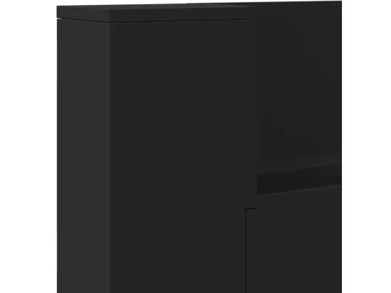 Armoire tête de lit avec LED noir 140x16,5x103,5 cm