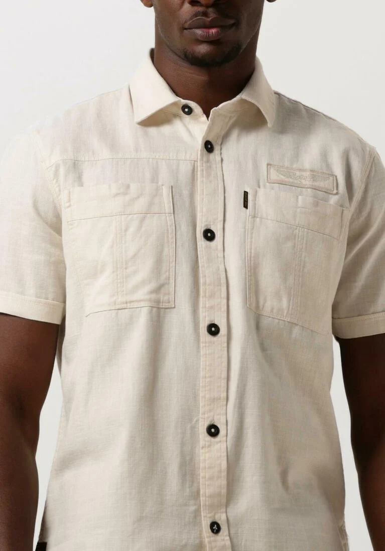 PME LEGEND beige pme legend casual overhemd short sleeve shirt ctn slub