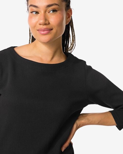 t-shirt femme relief noir