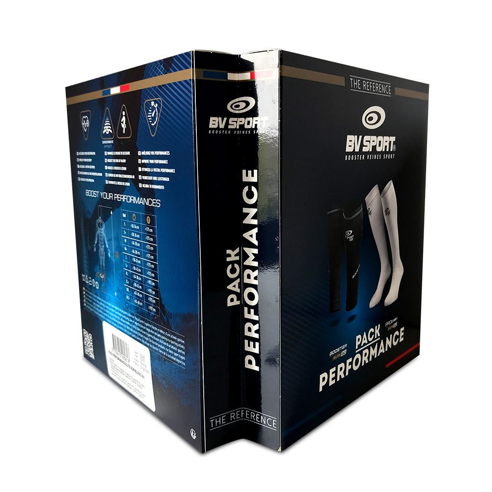 BV Sport PACK PERFORMANCE ELITE - Manchons + Chaussettes noir/blanc