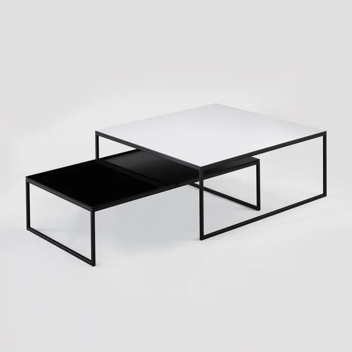 Hans Hansen - Less H 5/2 Couchtisch, Kufengestell schwarz / HPL schwarz