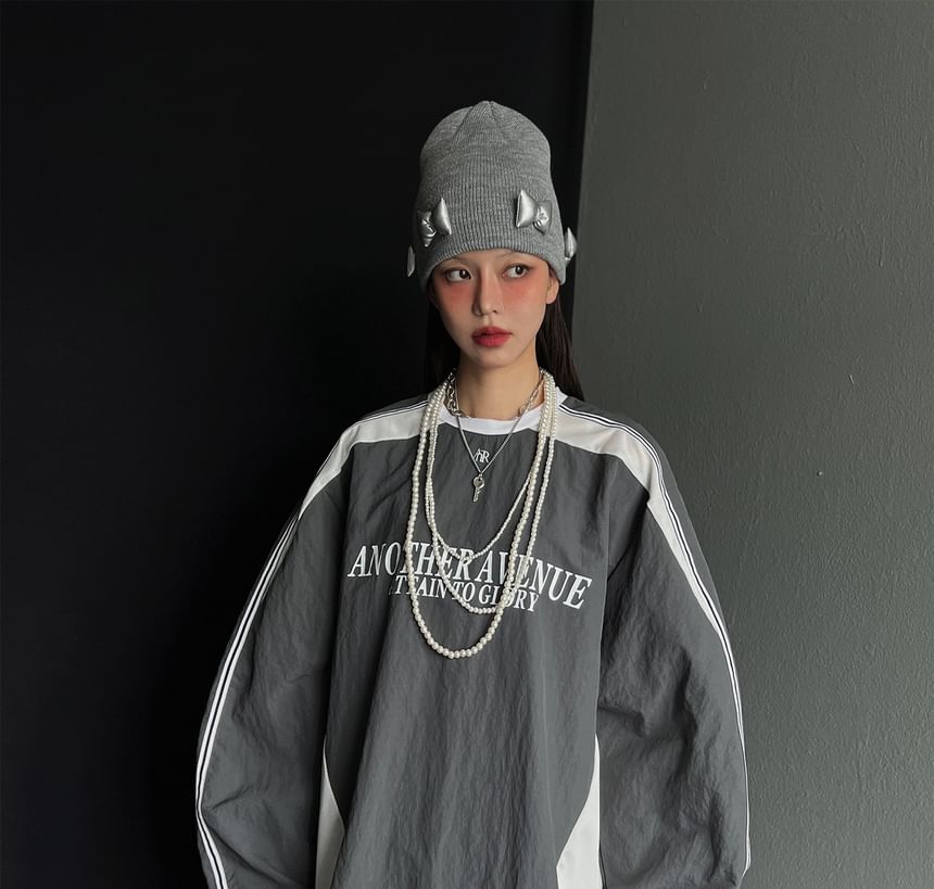 Coris - Spaghettibandjes Scoop Neck Effen Maxi A-lijn Jurk / Ronde Hals Letters Oversized Trui