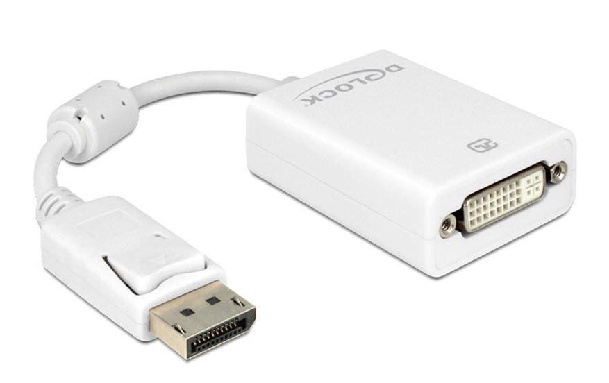 Adapter Displayport - DVI-I WeissAdapterkabel, Displayport auf DVI-I-Buchse (29-Pin)