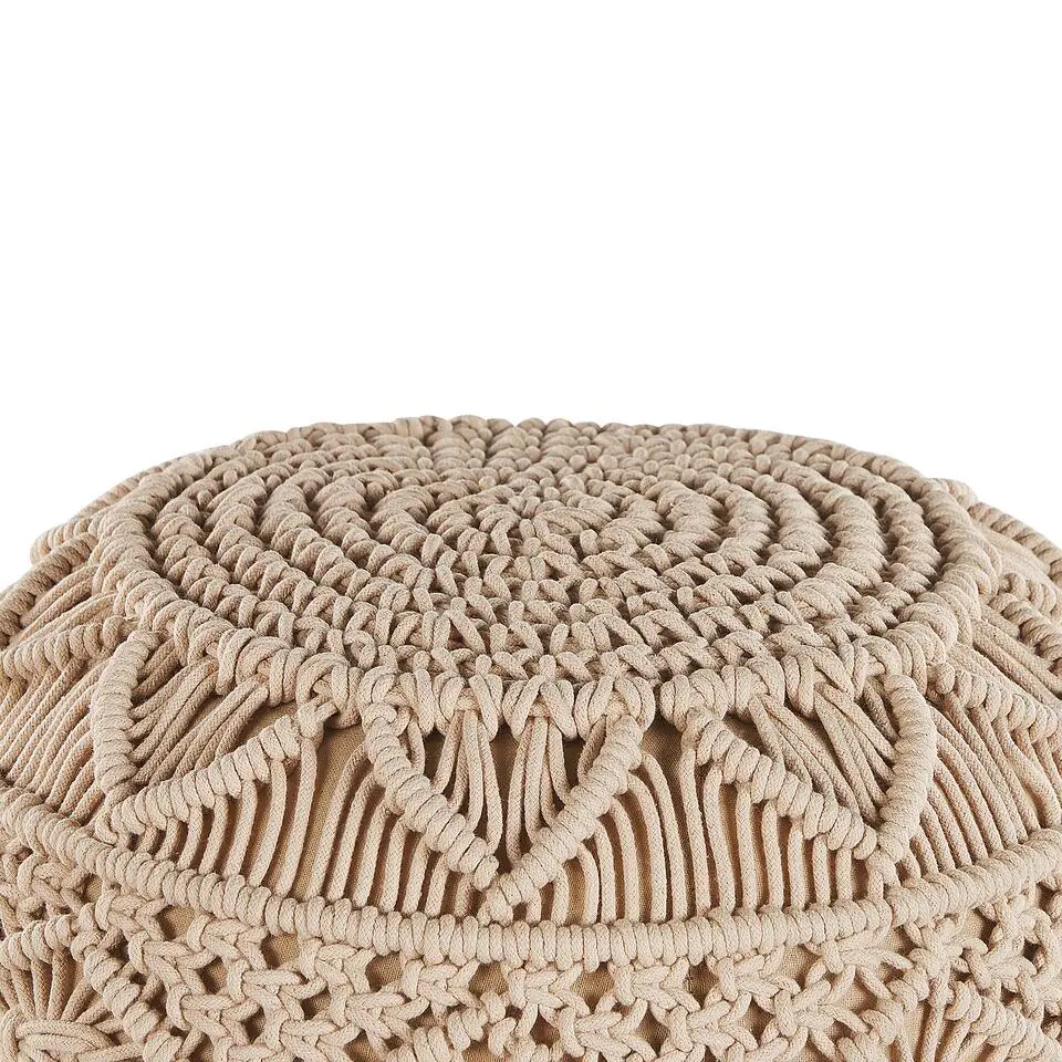 KAYSERI - Poef - Beige - 40 cm - Katoen
