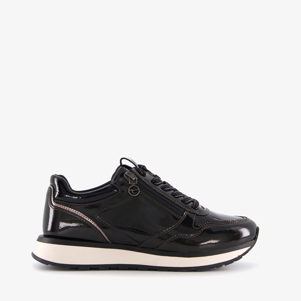 Tamaris dames lak sneakers zwart
