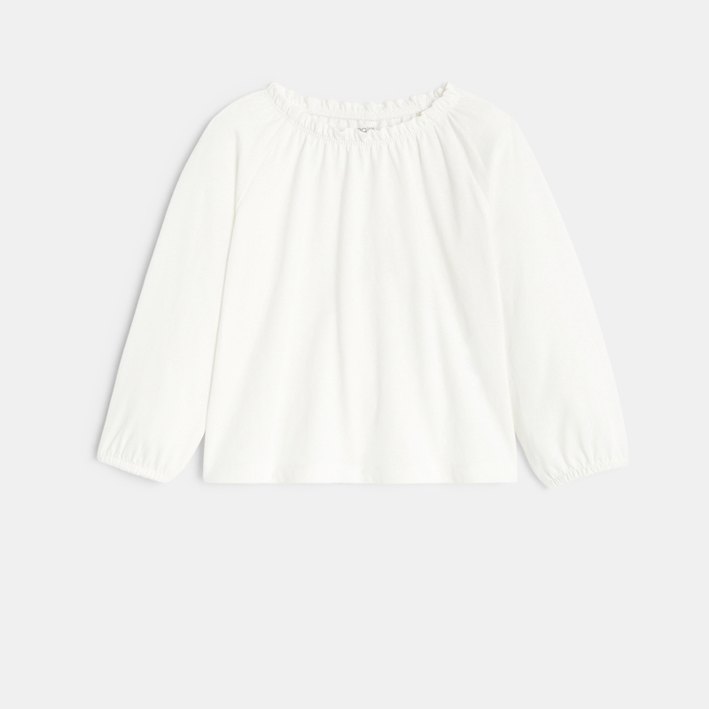 Salopette courte fleurie et blouse rose bébé fille